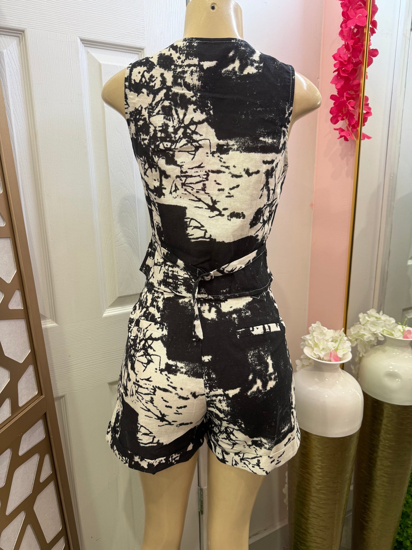 Tie Dye Vest And short Set