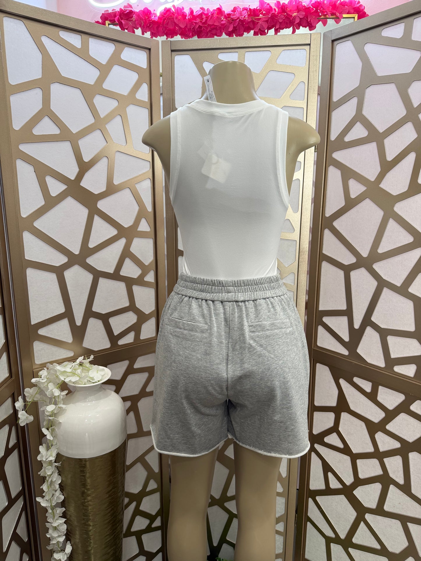 Lace Trim Ribbon Denim Shorts