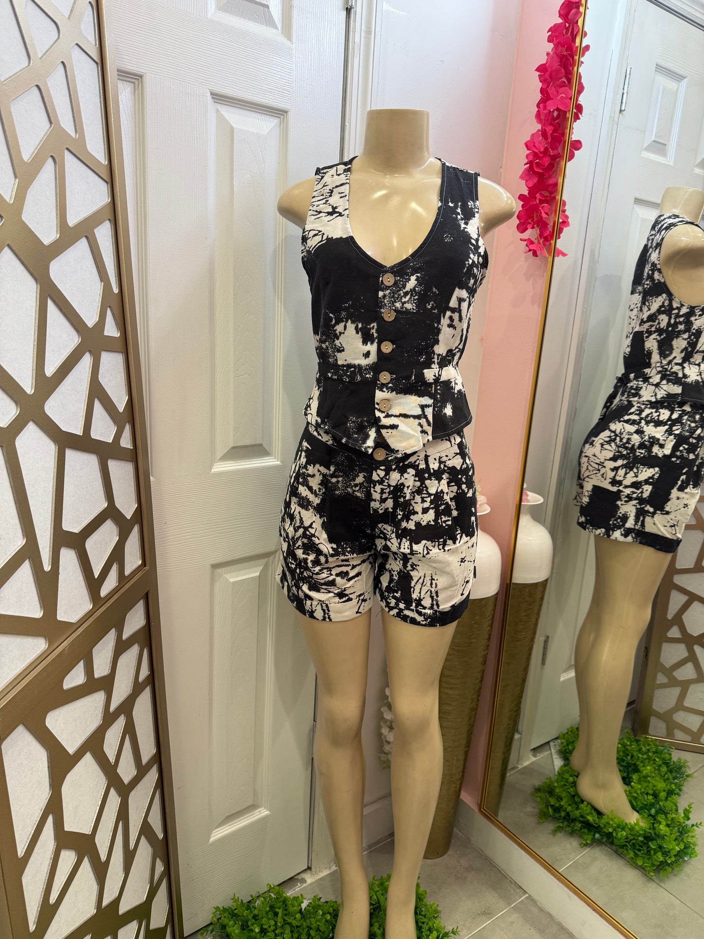 Tie Dye Vest And short Set