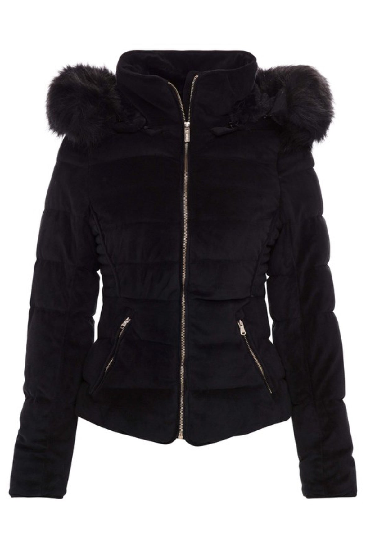Velvet puffer coat