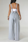 Wide-Leg Suspender Jumpsui