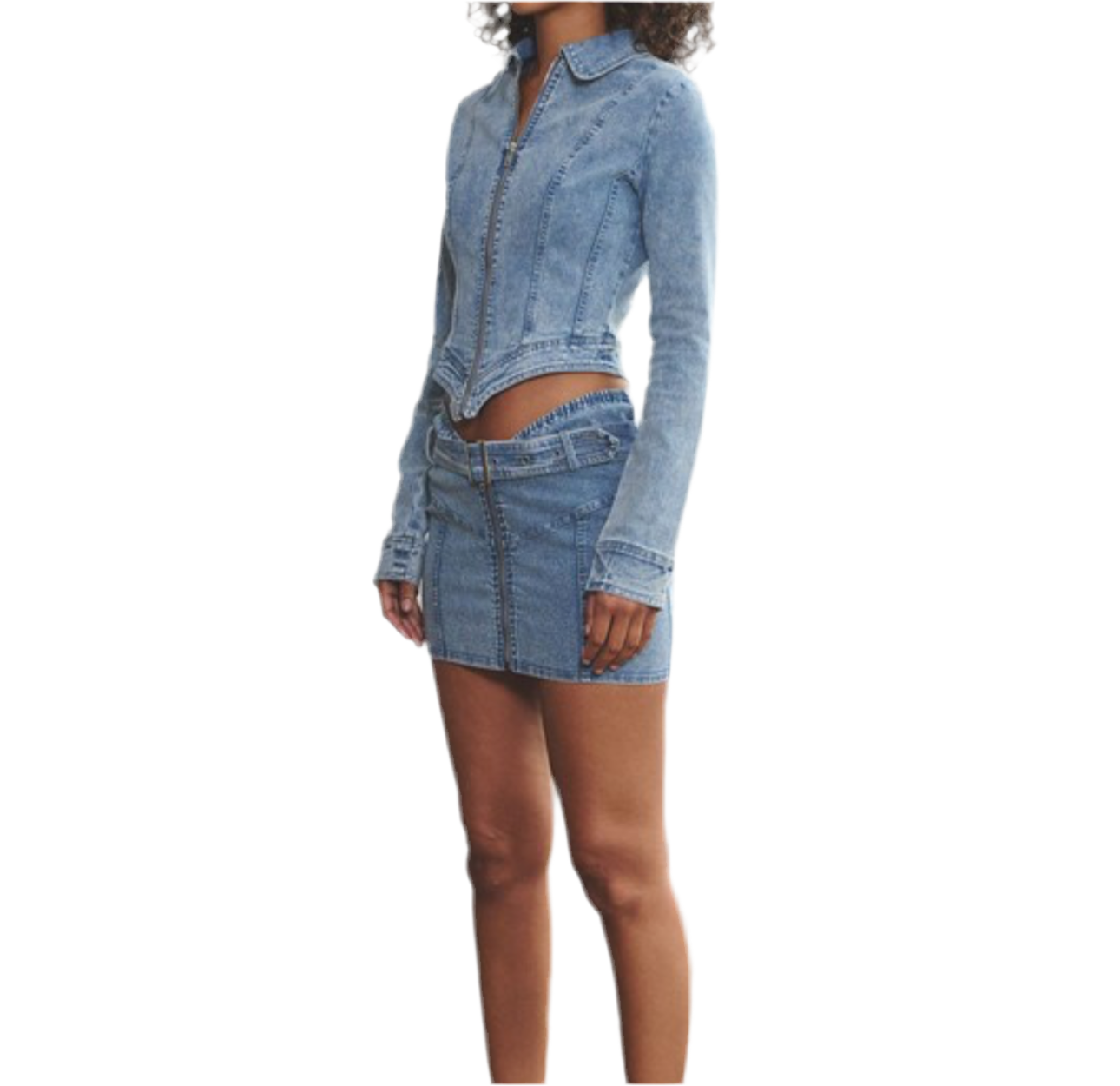 Denim skirt set