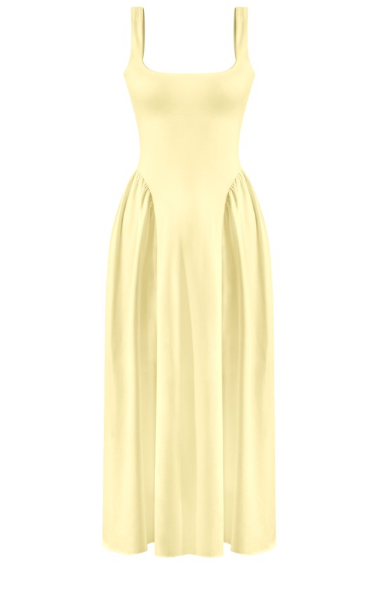 Sleeveless Squarenck A-line Midaxi Dress