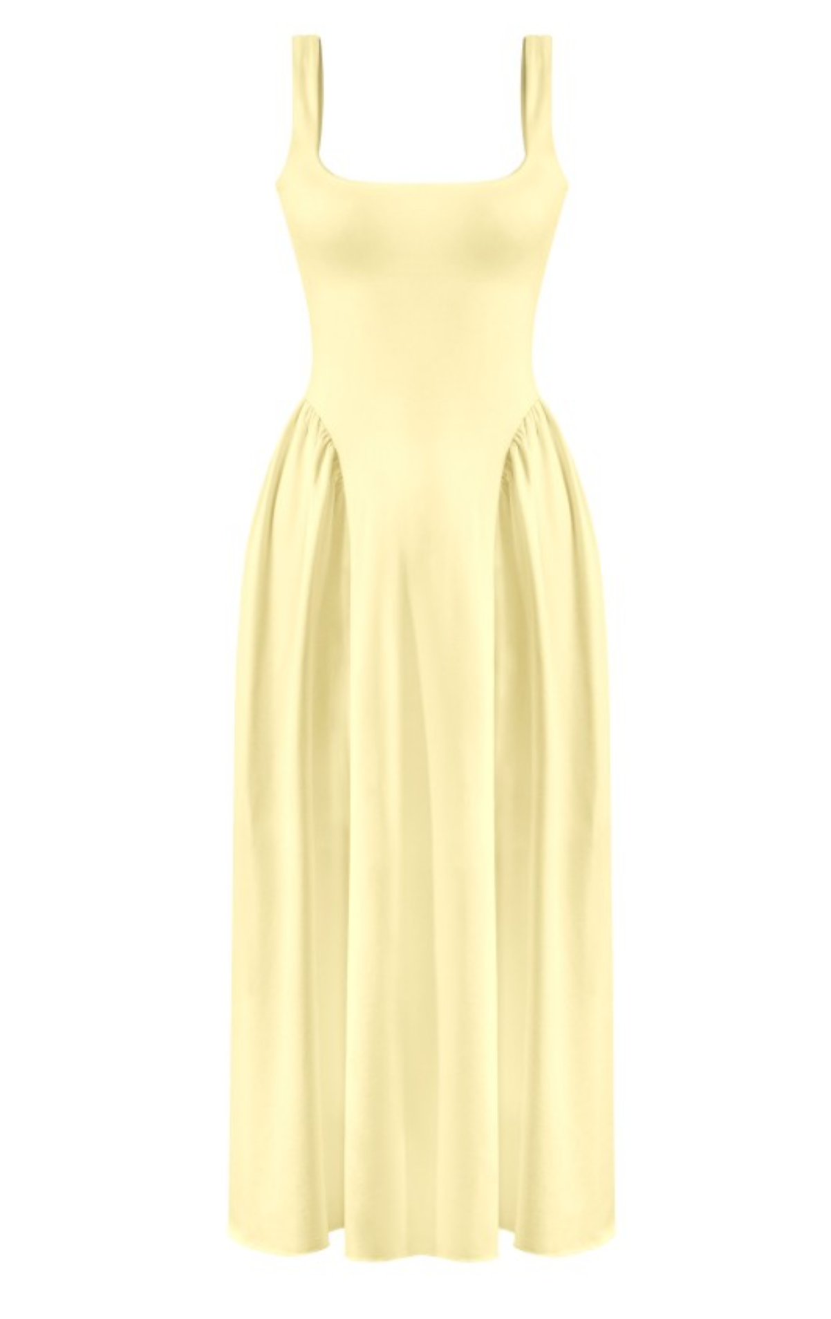 Sleeveless Squarenck A-line Midaxi Dress