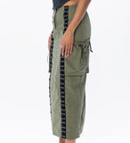 Laced up cargo midi skirt