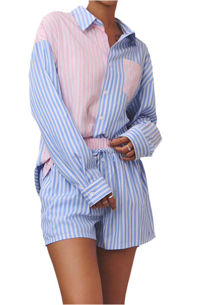 Button down and short set