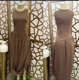 DEBORAH SLEEVELESS BUBBLE HEM SLIT FRONT MAXI DRESS