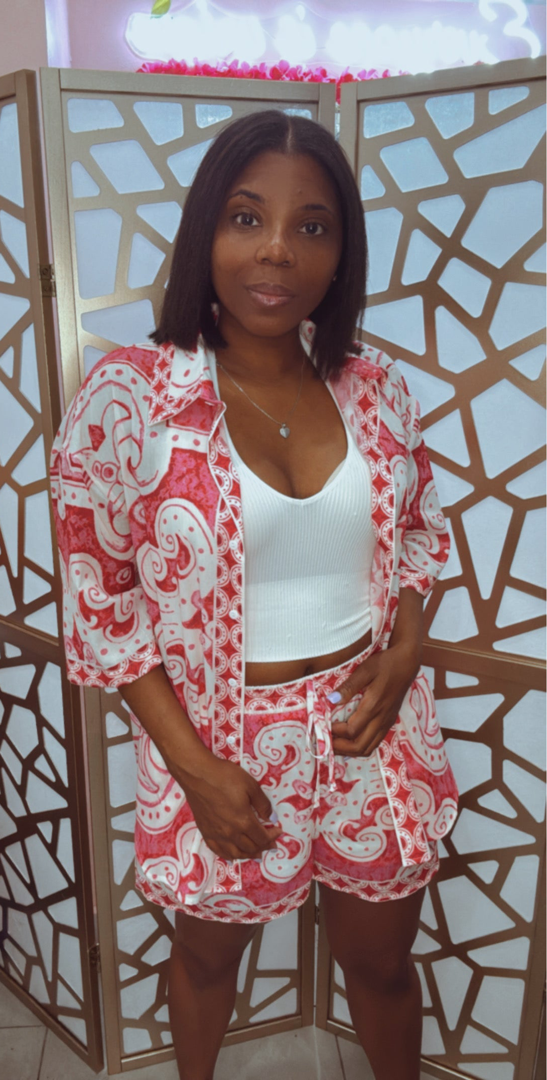 Oversized Shirt and Short Pants Set