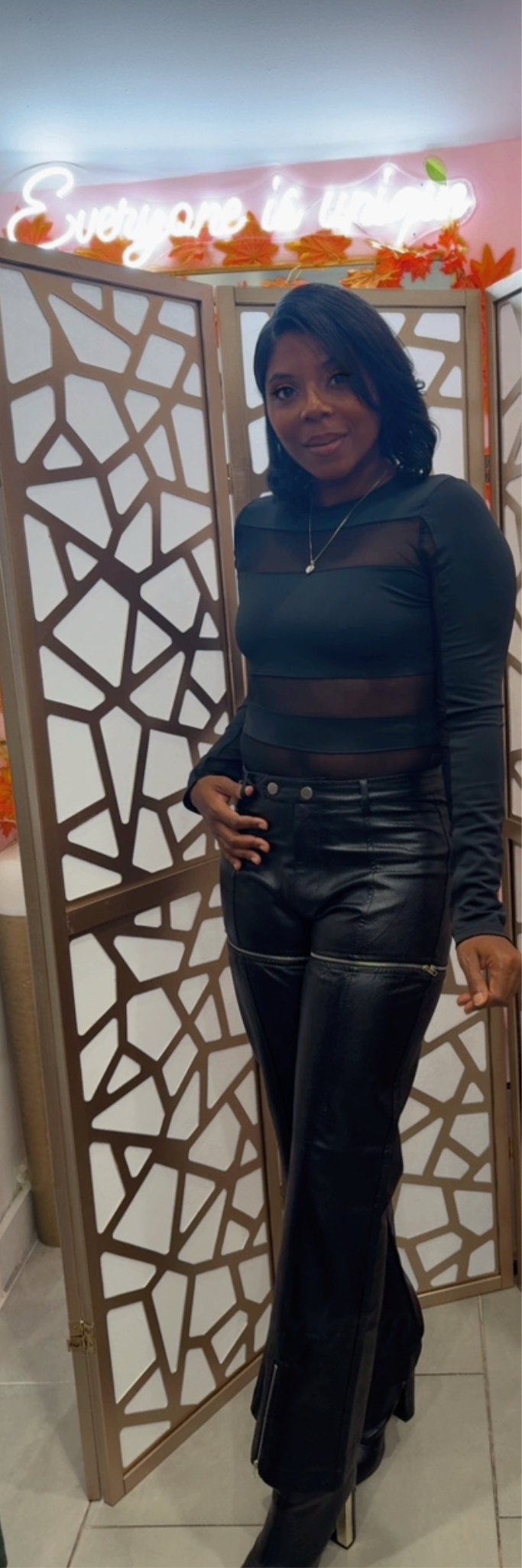 mesh long sleeve bodysuit