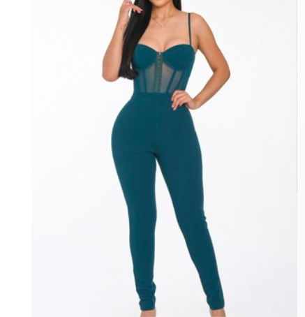 Green jumpsuit