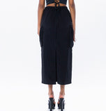 Laced up cargo midi skirt