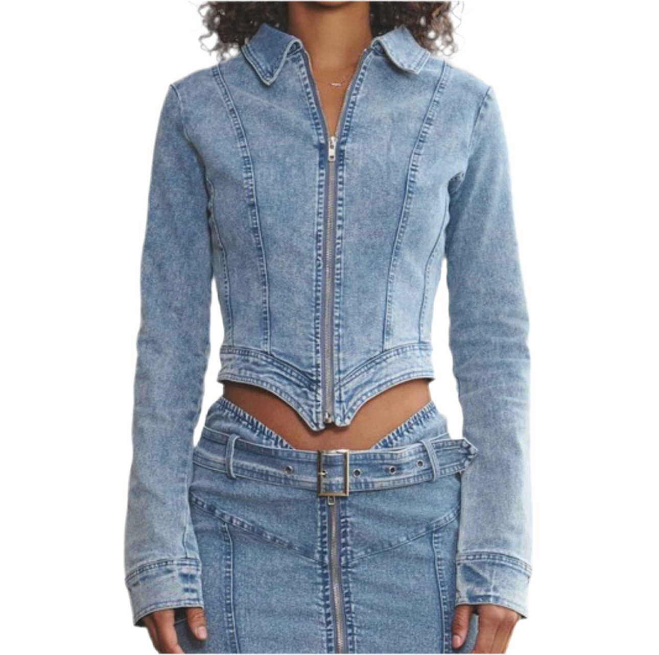 Denim skirt set
