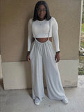 Wide-Leg Suspender Jumpsui