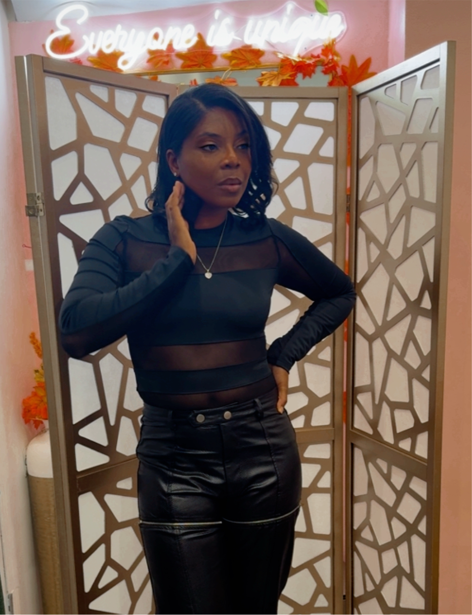 mesh long sleeve bodysuit