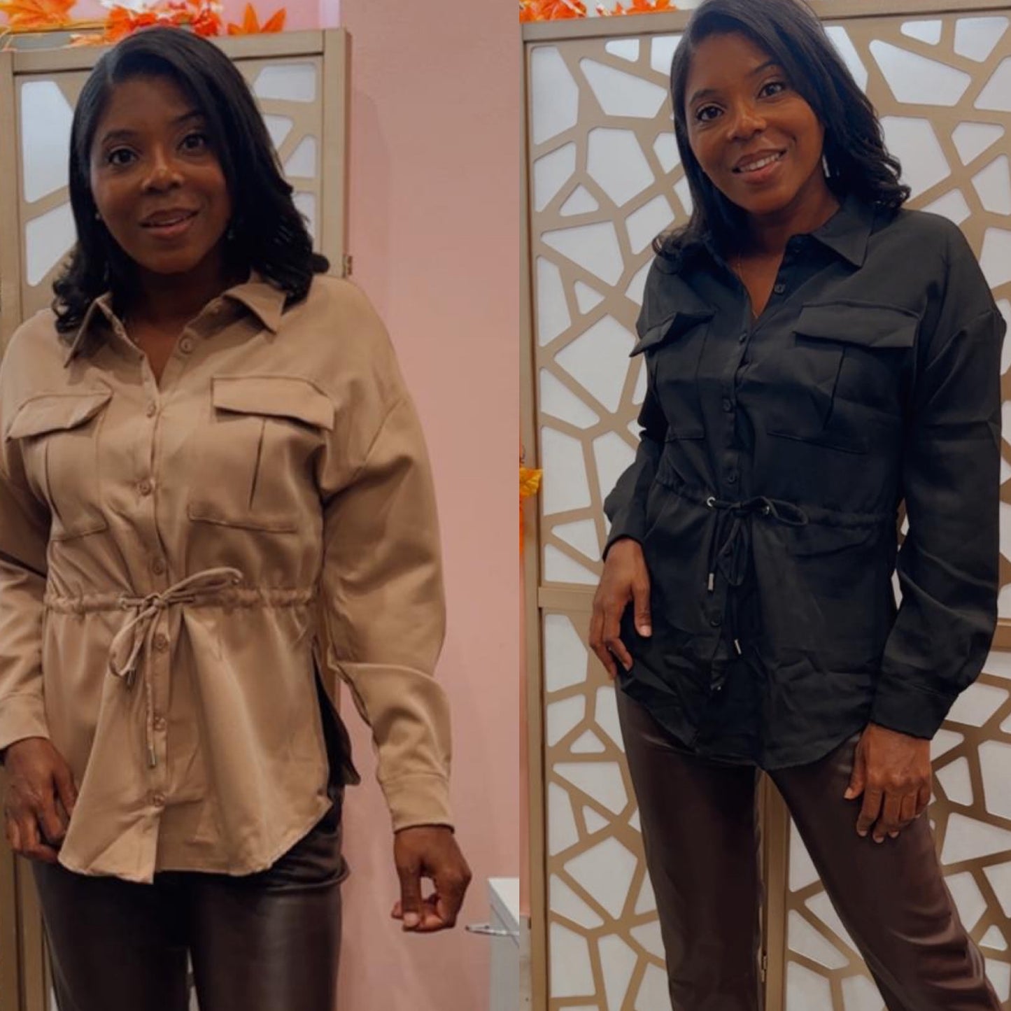 Button down tie waist