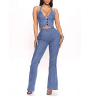 Halter denim set