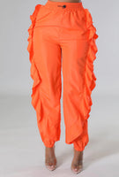 Ruffle side cargo pants