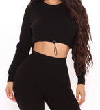 Two piece set crop top And fitted jogger